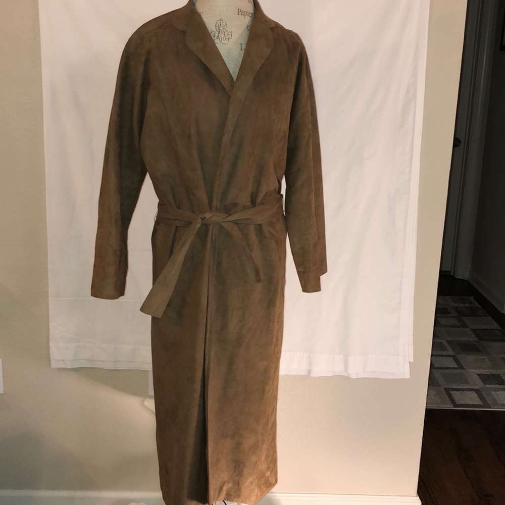 Vintage faux suede duster coat